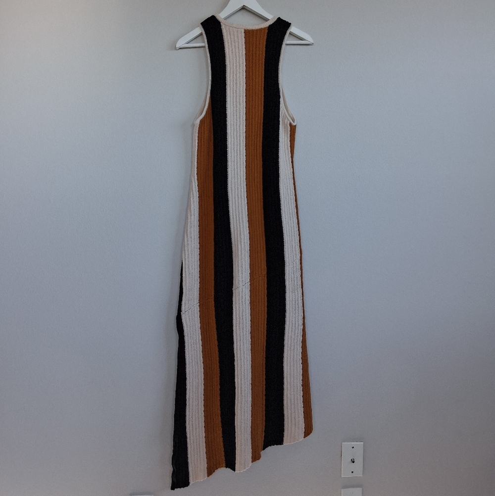 A.L.C. Marco Vertical Stripe Cotton Pointelle Maxi Dress - Picture 7 of 16